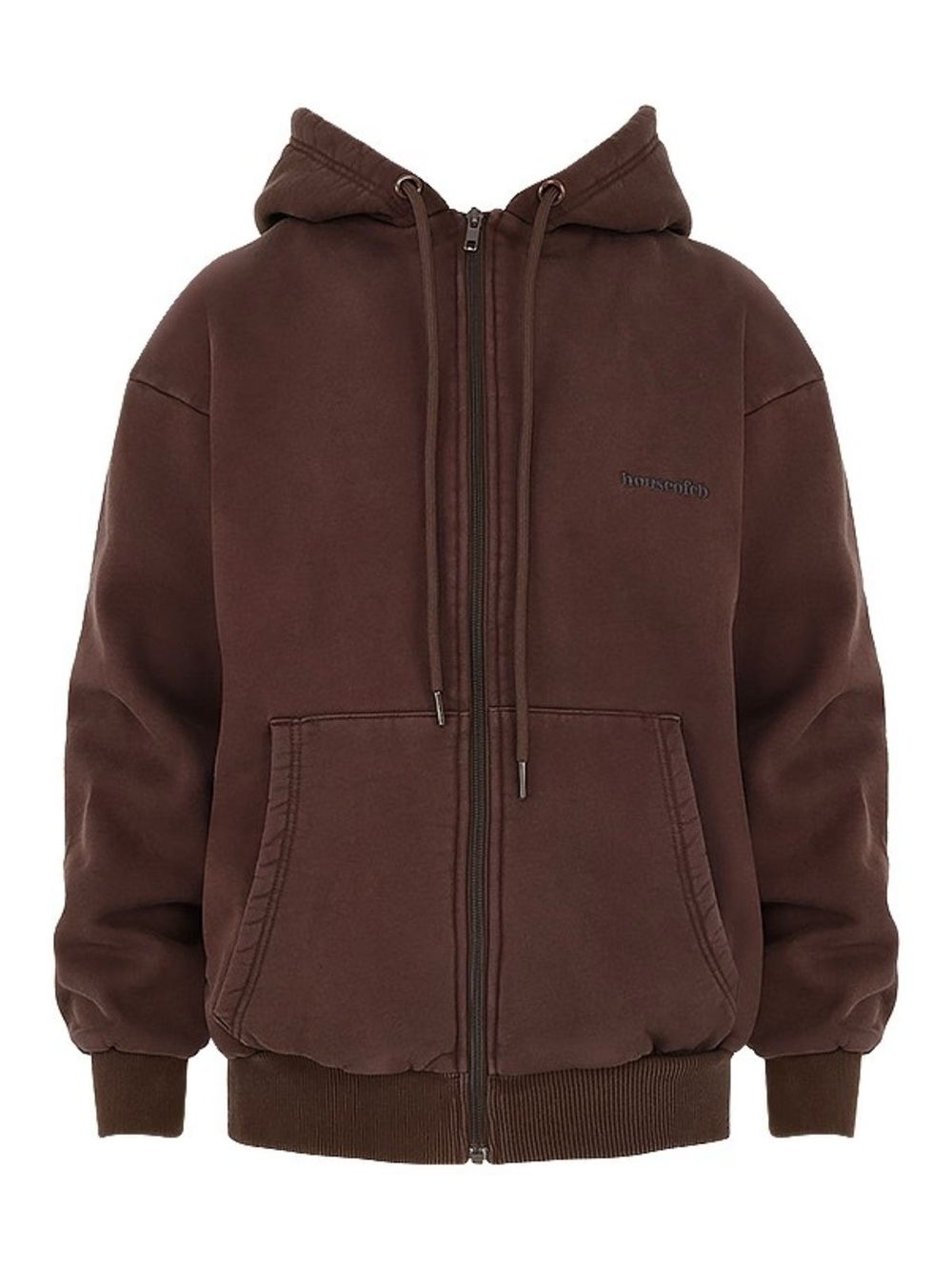 HouseofCB - Brown Zip-Up Hoodie Jacket